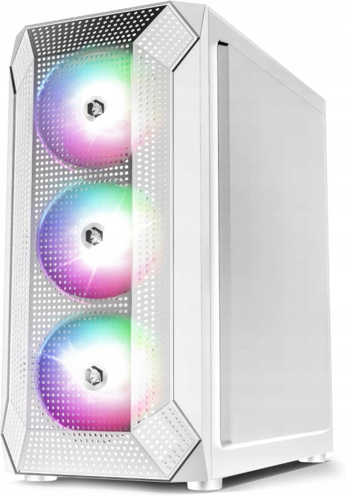 Carcasă PC Empire Gaming Ruby ARGB ATX Albă cu iluminare RGB și panou lateral transparent [2]