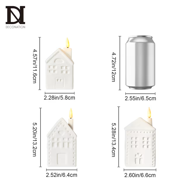 Palet Decorațiuni de Crăciun cu Căsuțe Ceramice și Iluminare LED – Sat Miniatural [4]