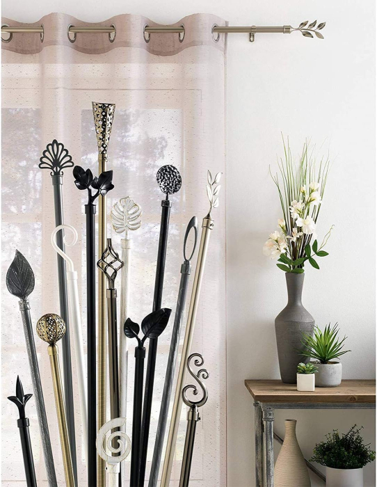 Galerie Extensibilă Perdele și Draperii 160-310 cm, Negru [6]