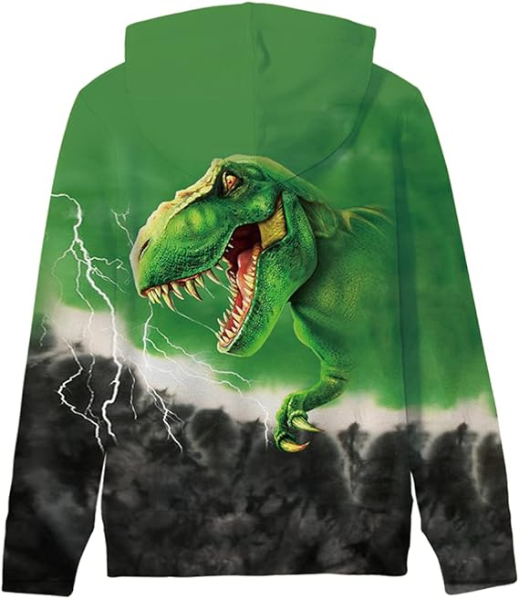 Hanorac Copii AIDEAONE cu Glugă și Imprimeu 3D Dinosaur Jr2 [2]