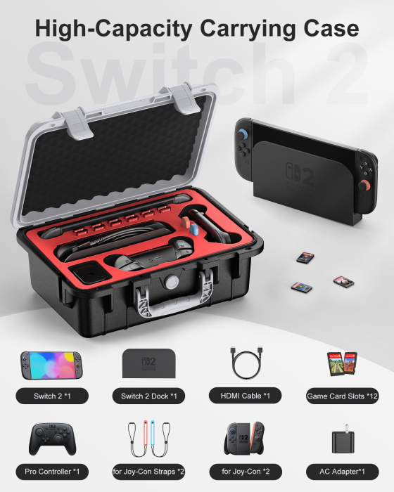 Husă Rigidă IP67 Compatibilă Nintendo Switch 2 – Protecție Premium pentru Consolă și Accesorii [4]