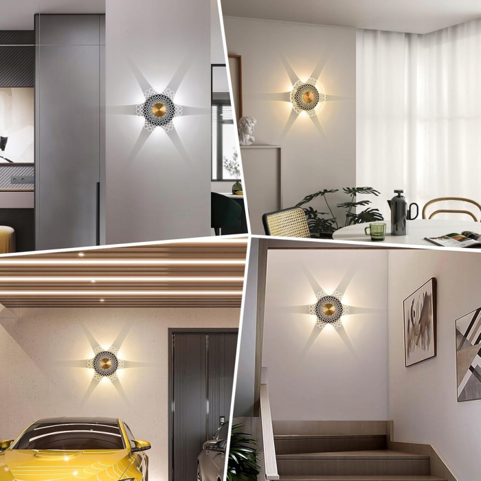 Lampă de perete LED 14W cu comutator tactil – reglare culoare 3000K–6000K | Design modern [3]