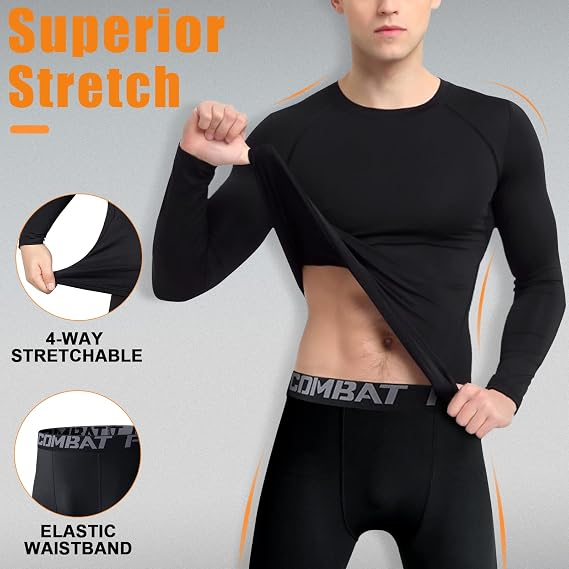 Lenjerie Termică Bărbați Kiiwah – Set Bluză și Pantaloni cu Fleece pentru Iarnă [5]