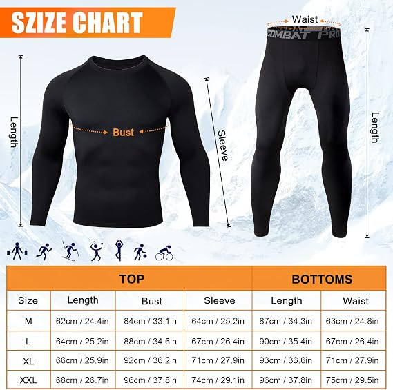 Lenjerie Termică Bărbați Kiiwah – Set Bluză și Pantaloni cu Fleece pentru Iarnă [2]