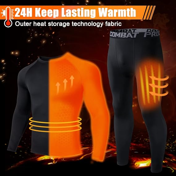 Lenjerie Termică Bărbați Kiiwah – Set Bluză și Pantaloni cu Fleece pentru Iarnă [3]