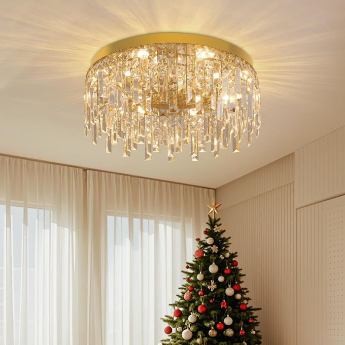 Lustră LED Cristal VETRULUS 40W Auriu cu 3 Temperaturi de Culoare Ø50 cm [9]