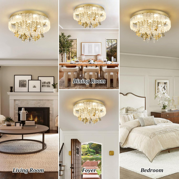 Lustră LED Cristal VETRULUS 40W Auriu cu 3 Temperaturi de Culoare Ø50 cm [7]