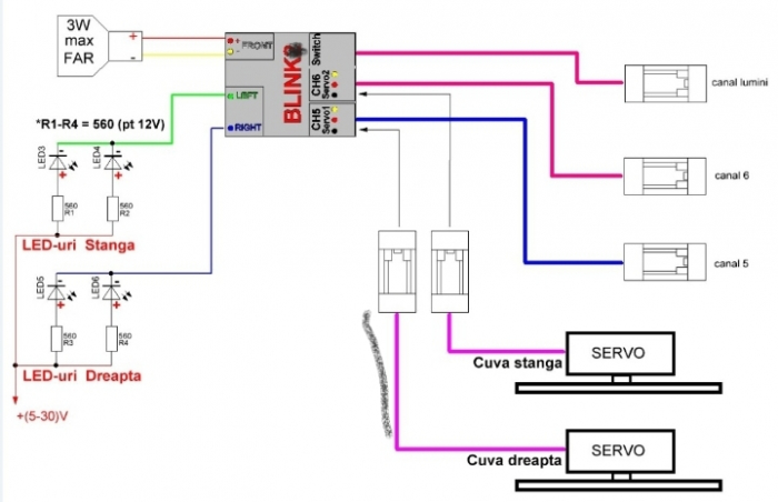Modul RC Blink 3 Switch Dublu cu Memorie pentru Navomodel 2 Cuve [2]