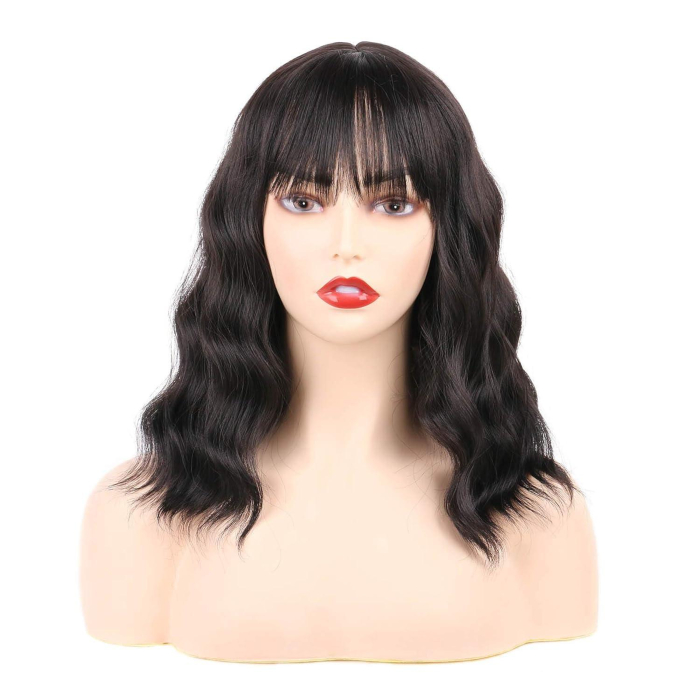 Perucă Damă Sintetică Păr Lung 35 cm Termorezistentă – Negru [3]