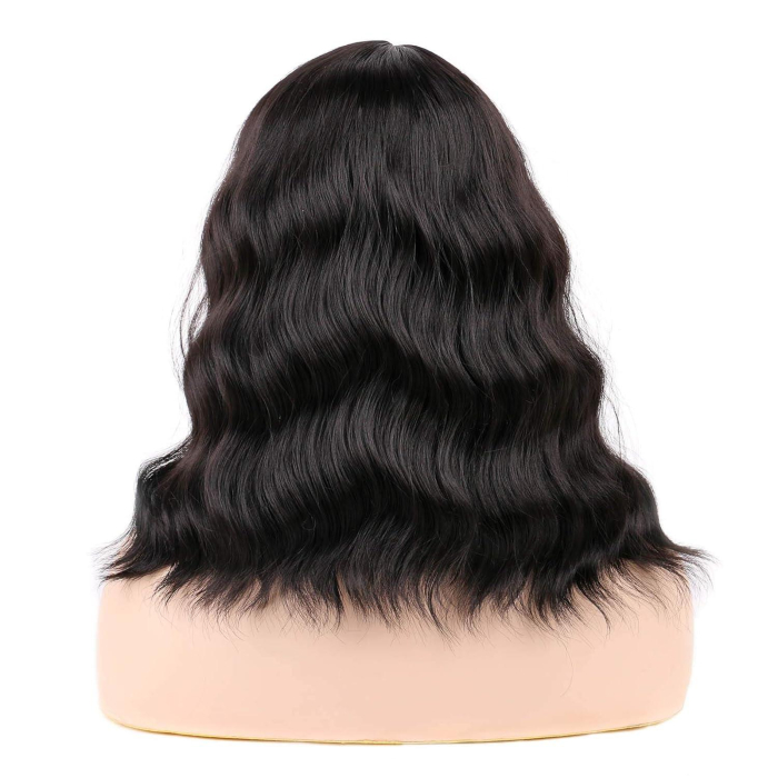 Perucă Damă Sintetică Păr Lung 35 cm Termorezistentă – Negru [2]