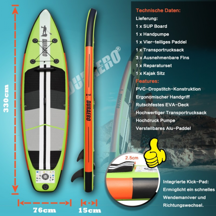 Placă SUP Gonflabilă Verde 2-în-1 – Oferta Limitată! Tot ce Ai Nevoie pentru Aventuri de Neuitat. Cumpără Acum, Stocuri Reduse! [3]