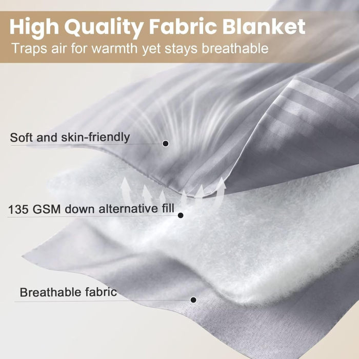 Plapumă King 228  × 228 cm Microfibră Premium – Culoare Crem [4]