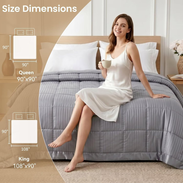 Plapumă King 228  × 228 cm Microfibră Premium – Culoare Crem [5]