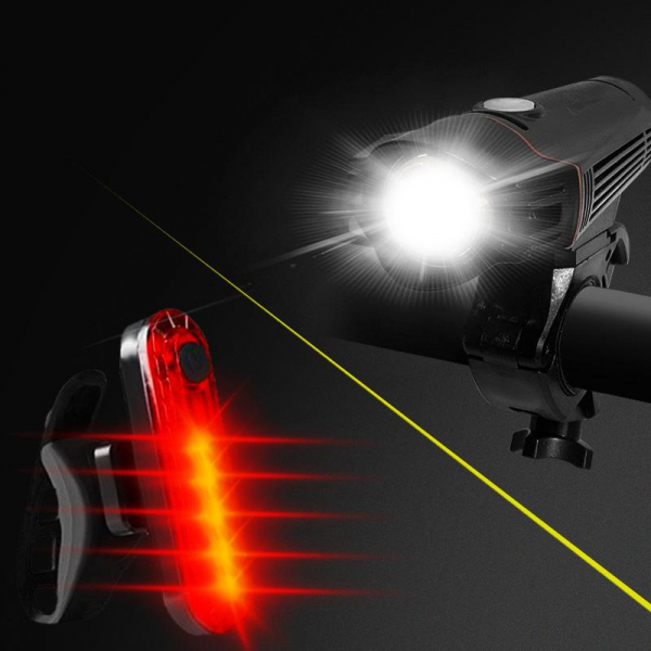 Lanternă LED Reîncărcabilă USB pentru Bicicletă și Trotinetă – Set Față-Spate, 4 Moduri de Iluminare, Rezistentă la Apă [2]