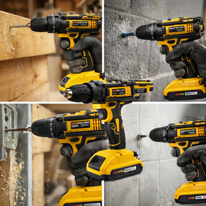 Set Bormașină cu Percuție 36V 5Ah 2 Baterii Li-Ion 62Nm 30 Accesorii [4]