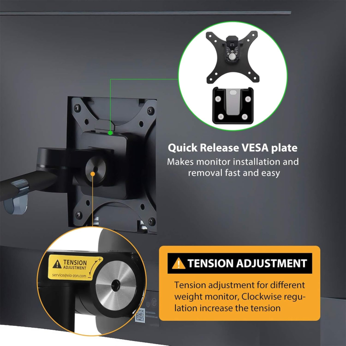 Suport Monitor si Laptop 2 in 1 cu Arc Pneumatic 17–32 inch VESA 75x75 100x100 Reglabil 360° [3]