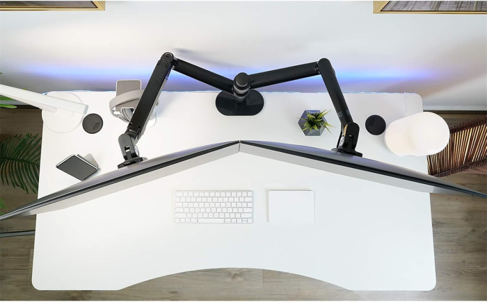 Suport Monitor si Laptop 2 in 1 cu Arc Pneumatic 17–32 inch VESA 75x75 100x100 Reglabil 360° [2]