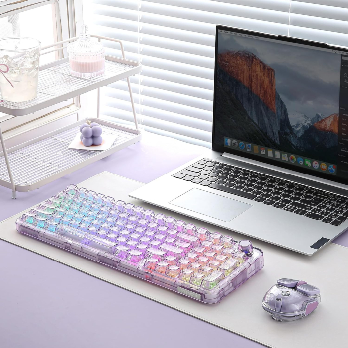 Tastatură Mecanică Wireless YUNZII X98 RGB Transparentă cu Buton Rotativ și Snow Switch [4]