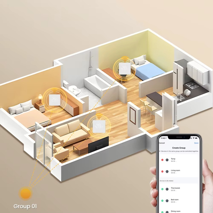 Termostat Inteligent Avatto WT410 Wi-Fi pentru Boiler și Centrală – Negru [4]