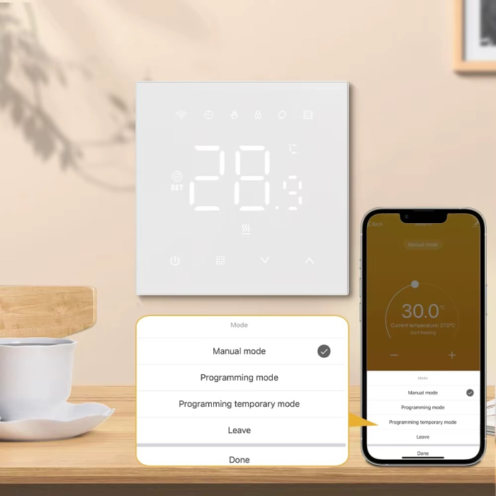 Termostat Inteligent Avatto WT410 Wi-Fi pentru Boiler și Centrală – Negru [2]