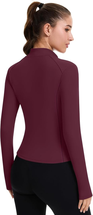 Top Sport Damă IECCP Mov cu Mânecă Lungă, Fermoar și Găuri pentru Degete Slim Fit [5]