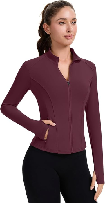 Top Sport Damă IECCP Mov cu Mânecă Lungă, Fermoar și Găuri pentru Degete Slim Fit [2]