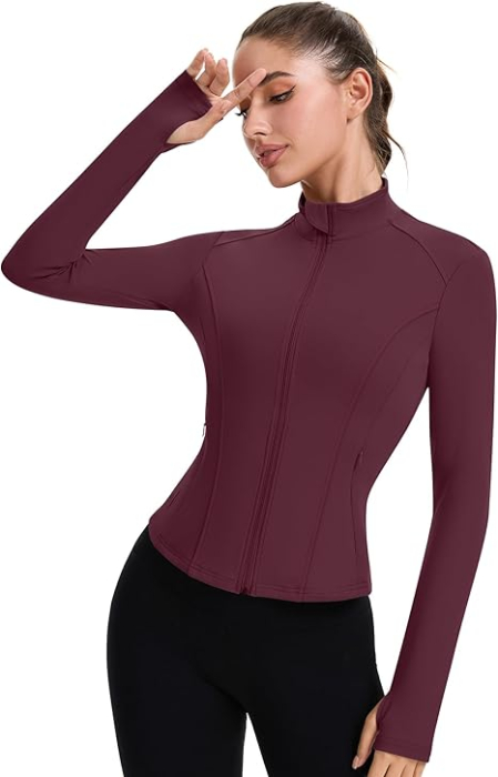 Top Sport Damă IECCP Mov cu Mânecă Lungă, Fermoar și Găuri pentru Degete Slim Fit [4]