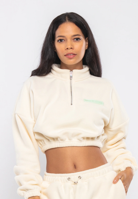 Trening Damă Casual Bej – Set Hanorac și Pantaloni Fleece [6]
