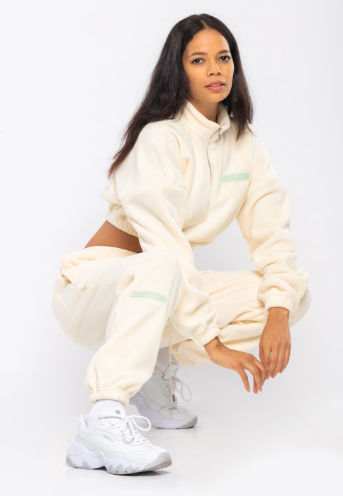 Trening Damă Casual Bej – Set Hanorac și Pantaloni Fleece [7]