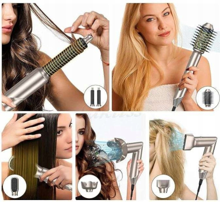 Set perii uscător de păr 6 în 1 ionic cu accesorii de coafare [3]