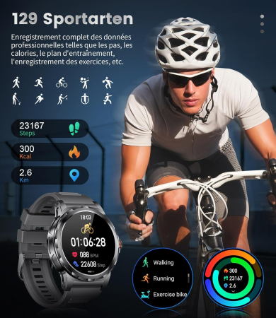 Smartwatch 1,43 inch Bluetooth cu asistent vocal rezistenta 5ATM compatibil Android si iOS [1]