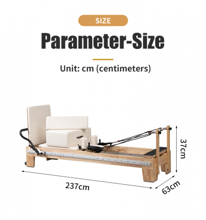 Aparat Reformer Profesional Pilates din Lemn – Echipament Fitness Premium pentru Tonifiere și Flexibilitate [1]