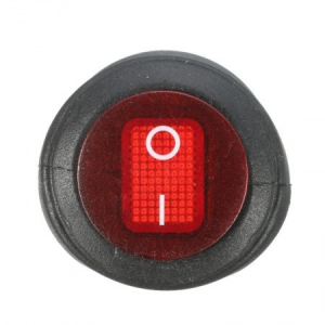 Întrerupător Buton Negru ON/OFF cu LED Roșu și Cauciuc 220V – Universal [1]
