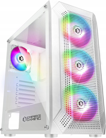 Smart Deals - Carcasă PC Empire Gaming Ruby ARGB ATX Albă cu iluminare RGB și panou lateral transparent