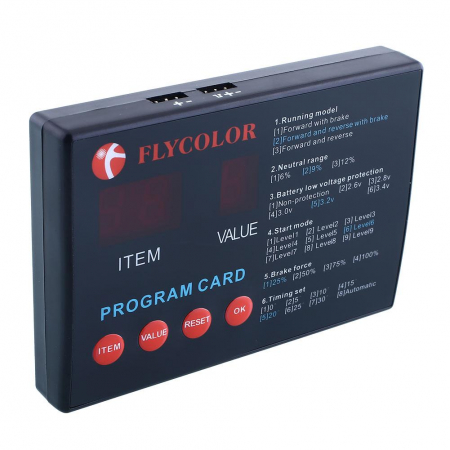 Piese pentru Navomodele - Card Programare Variatoare de Viteza ESC Brushless - Flycolor