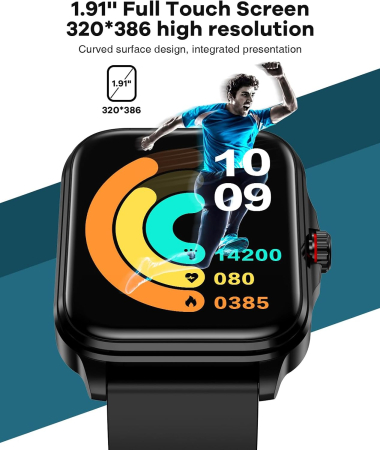 Ceas inteligent SOUYIE 2024, ecran 1.96 inch HD, monitorizare sănătate, moduri sport, rezistent la apă IP67, compatibil Android și iOS [3]
