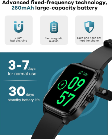 Ceas inteligent SOUYIE 2024, ecran 1.96 inch HD, monitorizare sănătate, moduri sport, rezistent la apă IP67, compatibil Android și iOS [6]
