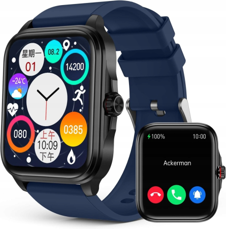 Smartwatch-uri - Ceas Inteligent Sport AMOLED 1.91 inch Bleumarin Android iOS