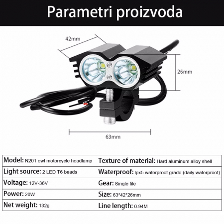 Proiector LED 20W cu Două Lămpi pentru Navomodele și Vehicule Off-Road [3]