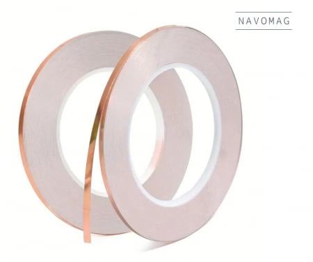 Accesorii Navomodele - Folie Banda Cupru Autoadeziva 5mm x 14m pentru Circuite LED și Electronice