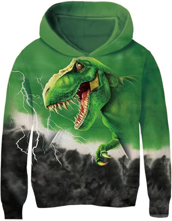 Imbracaminte - Hanorac Copii AIDEAONE cu Glugă și Imprimeu 3D Dinosaur Jr2