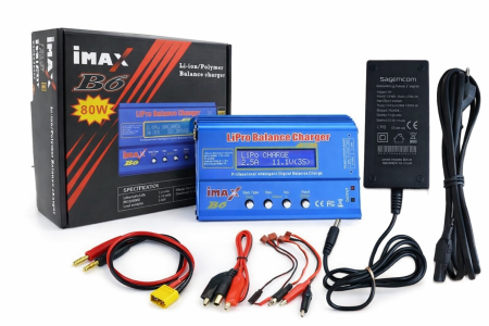 Piese pentru Navomodele - Încărcător Lipo iMAX B6 80W cu Balance-Charger + Alimentator 12V SAGEM pentru Acumulatori 2S-6S