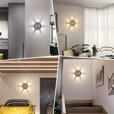 Lampă de perete LED 14W cu comutator tactil – reglare culoare 3000K–6000K | Design modern [2]