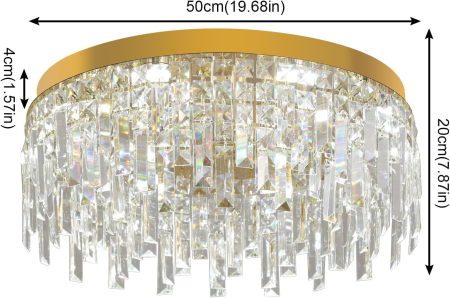 Smart Deals - Lustră LED Cristal VETRULUS 40W Auriu cu 3 Temperaturi de Culoare Ø50 cm