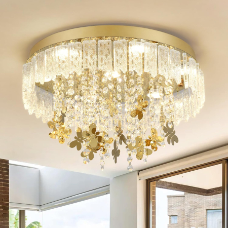 Smart Deals - Lustră LED Cristal VETRULUS 40W Auriu cu 3 Temperaturi de Culoare Ø50 cm