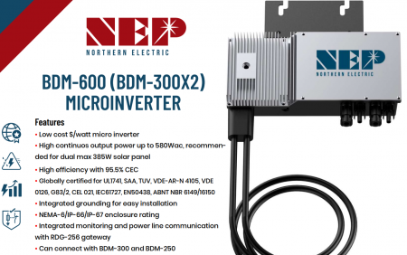 ACCESORII SOLARE - Microinverter NEP BDM-600 - Eficiență Maximă și Performanță Fiabilă pentru Sistemele Solare