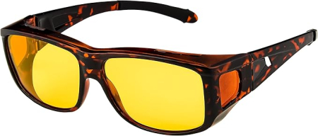 Gaming - Ochelari Polarizați Fit-Over UV400 pentru Condus Noaptea – Lentile Galbene Anti-Orbire