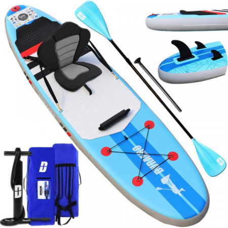STAND UP PADDLES - Stand Up Paddle,SUP, Placă Surf, Gonflabilă 305x76x15, 130kg, Duraero, Scaun Caiac, Pompă, Vâsle - Resigilata