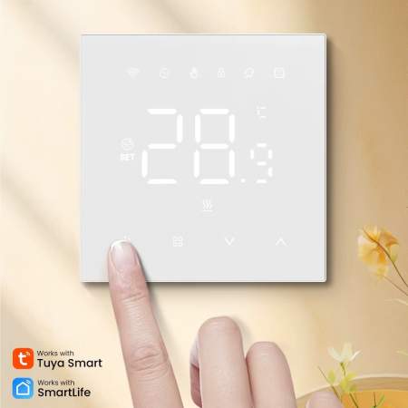 Wireless - Termostat Inteligent Avatto WT410 Wi-Fi pentru Boiler și Centrală – Negru