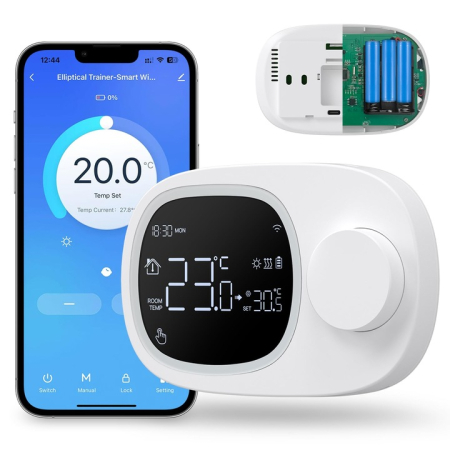 Wireless - Termostat Inteligent Wi-Fi cu Receptor Wireless pentru Centrală pe Gaz – Compatibil Alexa și Google Home
